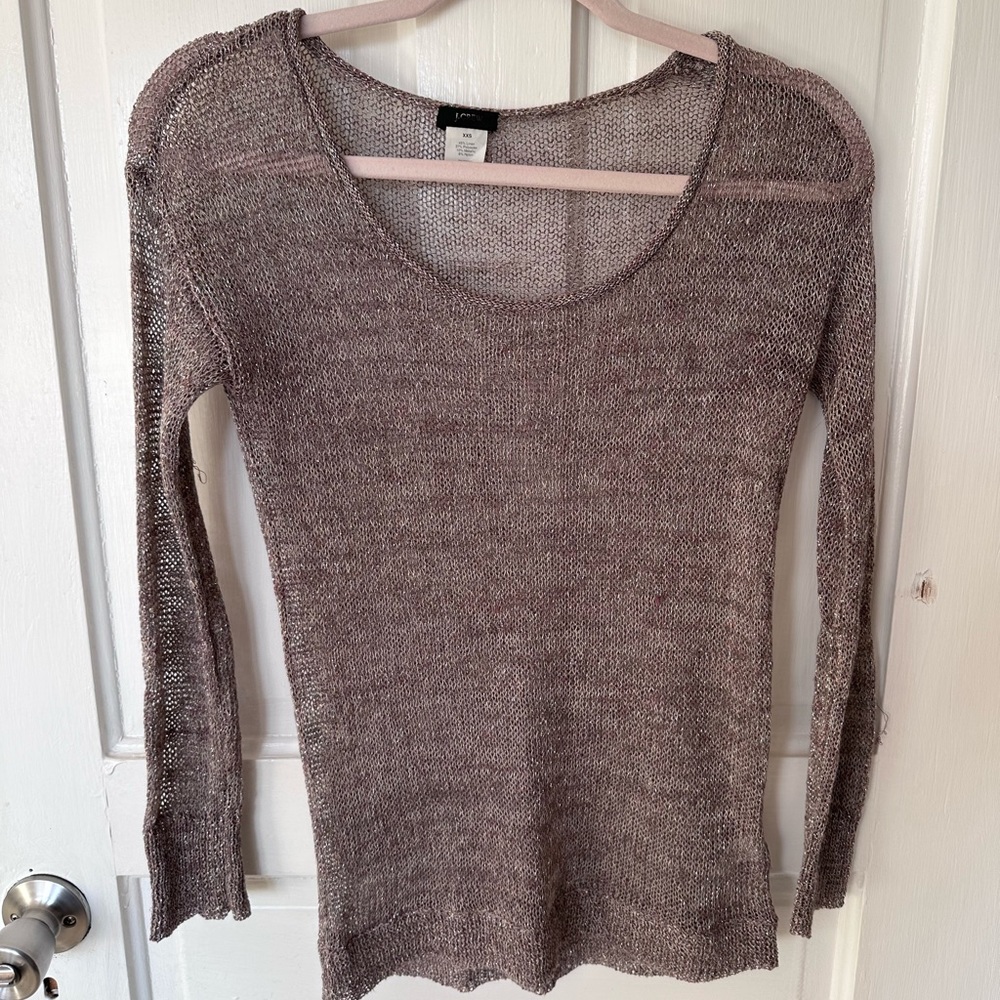 J Crew linen XXS sheer shimmery woven top